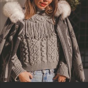 New Zara BLOGGERS Fav grey fringe sweater